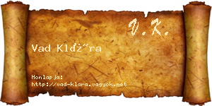Vad Klára névjegykártya